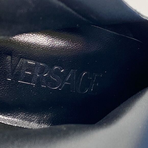 Versace T.110 110MM Floral Denim Pointed Boots size 38 - Picture 12 of 16